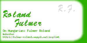 roland fulmer business card